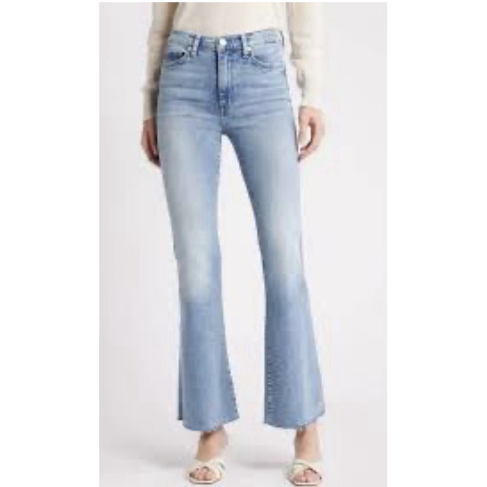 Frame Le Easy Flare Jeans Womens Size 28 Light Blue Denim High Waist